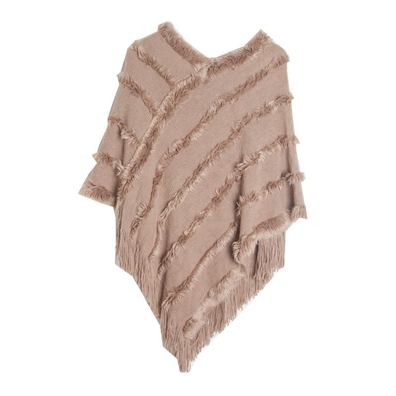 Cardigan châle à franges de couleur unie Olivenorma - Brun - image 13
