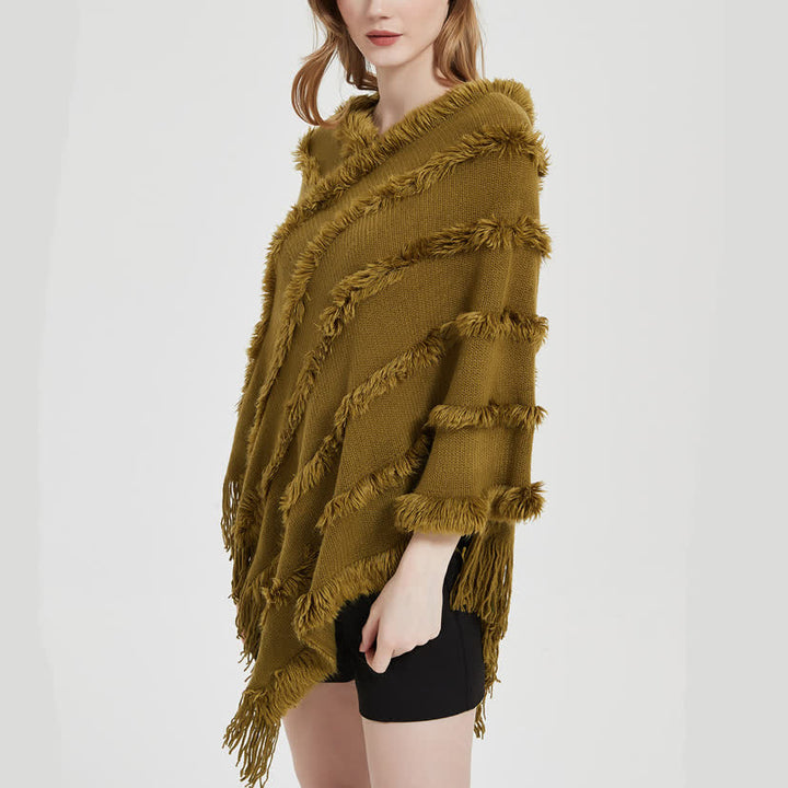 Cardigan châle à franges de couleur unie Olivenorma - image 6