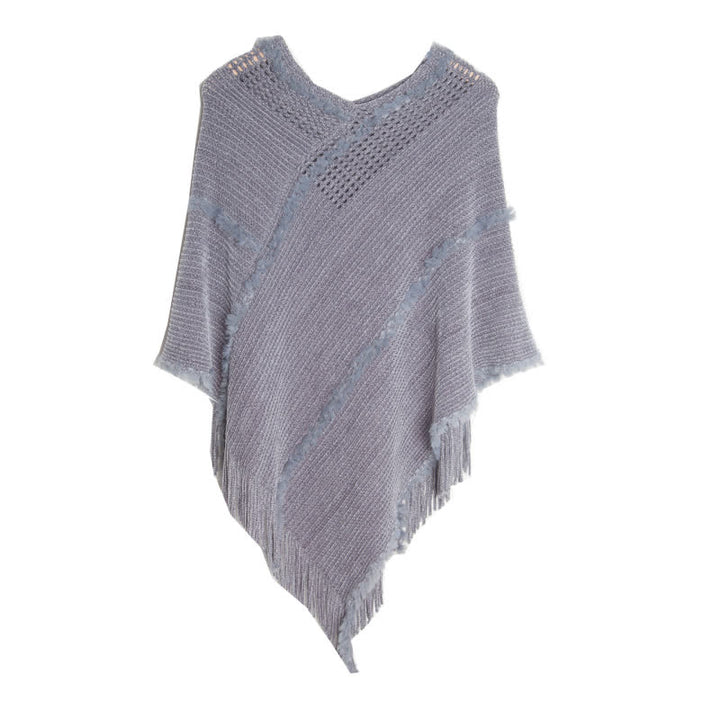 Cardigan châle à franges en chameau Olivenorma - Gris - image 10