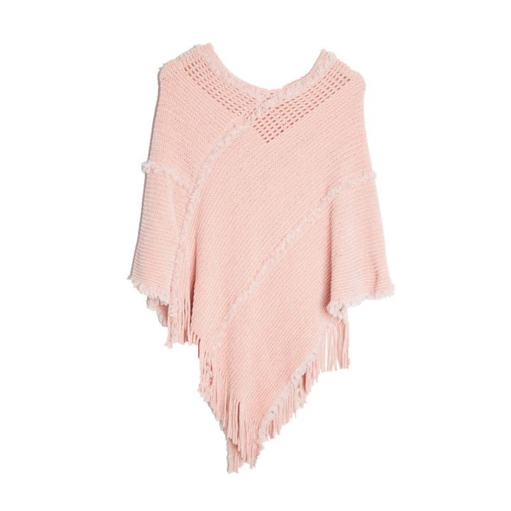 Cardigan châle à franges en chameau Olivenorma - Rose - image 9