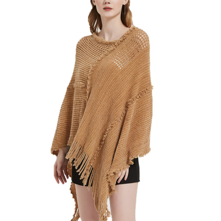 Cardigan châle à franges en chameau Olivenorma - image 2
