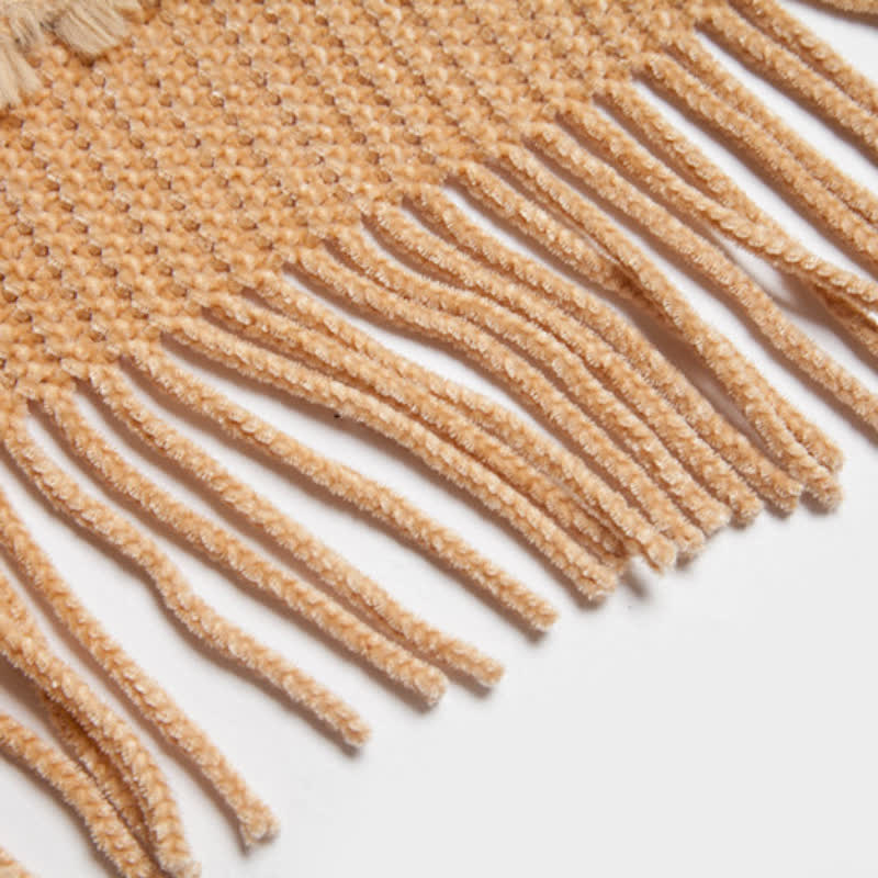Cardigan châle à franges en chameau Olivenorma - image 14
