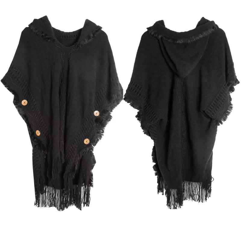 Cardigan châle en acrylique ivoire duveteux Olivenorma - Noir - image 10