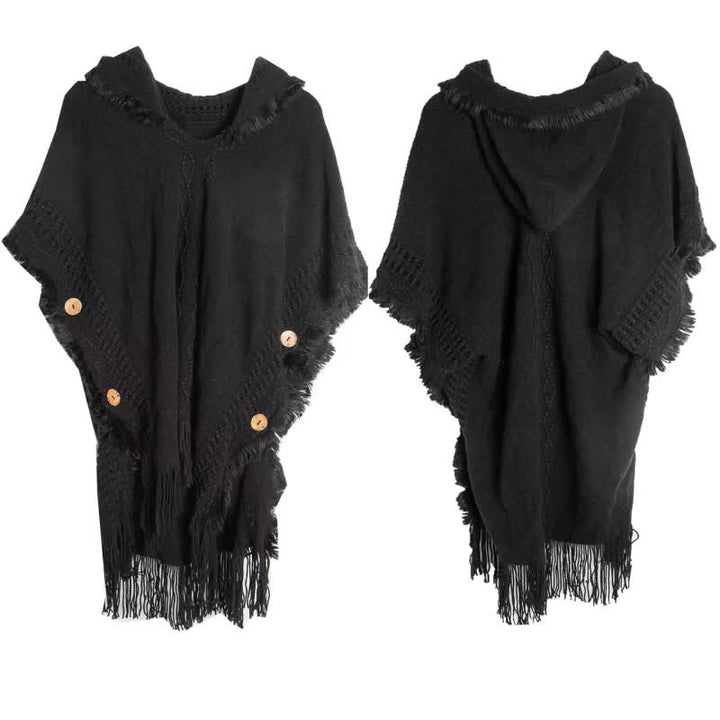 Cardigan châle en acrylique ivoire duveteux Olivenorma - Noir - image 10