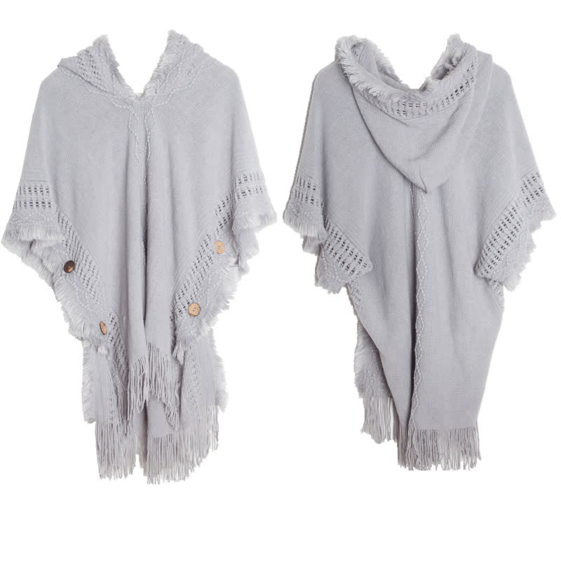 Cardigan châle en acrylique ivoire duveteux Olivenorma - Gris clair - image 20
