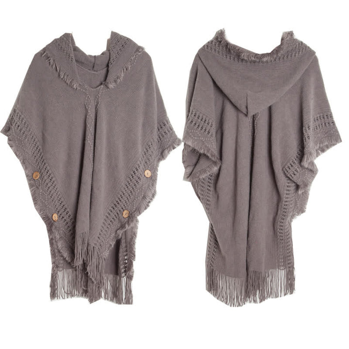 Cardigan châle en acrylique ivoire duveteux Olivenorma - Gris - image 6