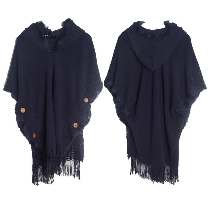 Cardigan châle en acrylique ivoire duveteux Olivenorma - Bleu marine - image 16