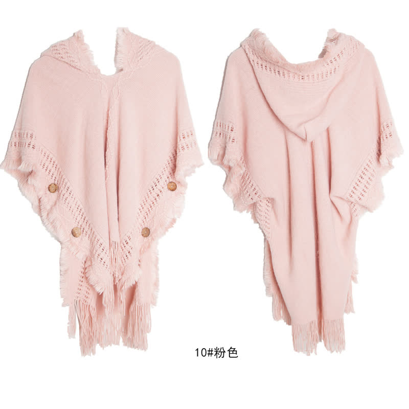 Cardigan châle en acrylique ivoire duveteux Olivenorma - Rose - image 19