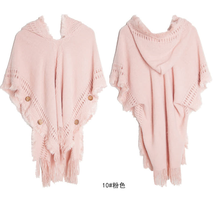Cardigan châle en acrylique ivoire duveteux Olivenorma - Rose - image 19