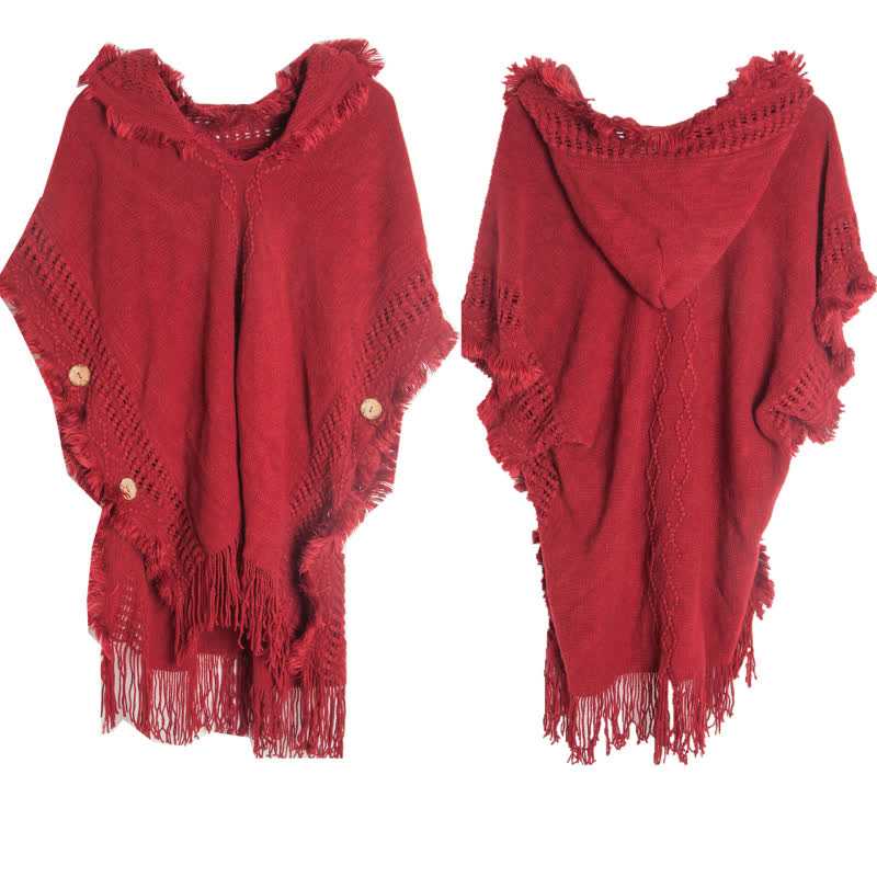 Cardigan châle en acrylique ivoire duveteux Olivenorma - Rouge - image 8