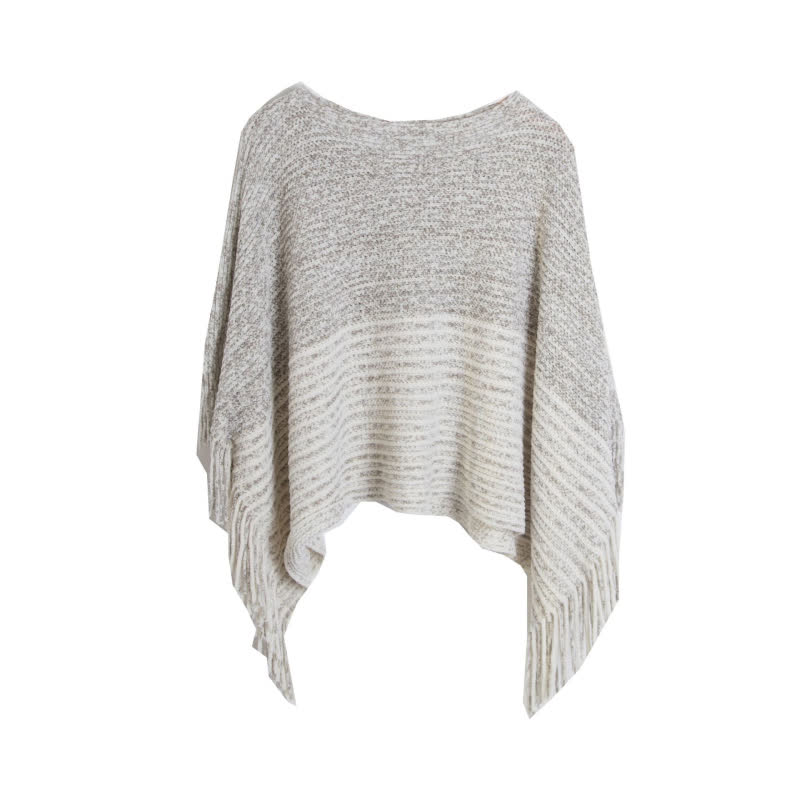 Châle en tricot rayé Olivenorma - Beige - image 5