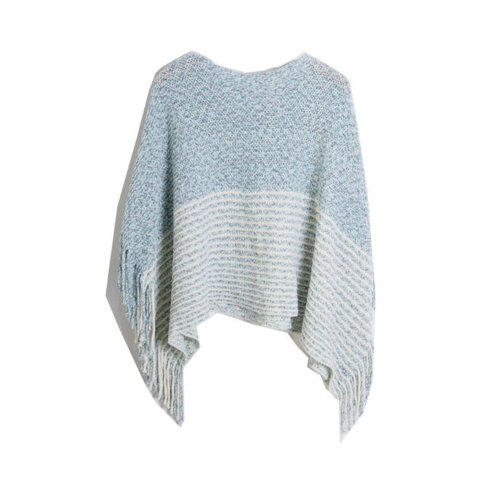 Châle en tricot rayé Olivenorma - Bleu - image 1