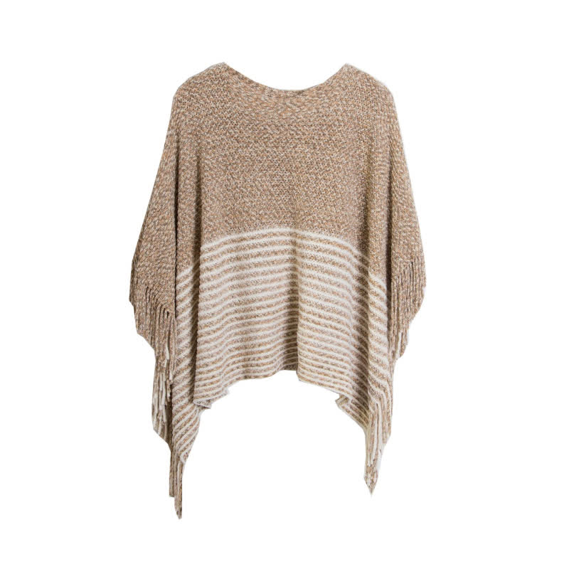 Châle en tricot rayé Olivenorma - Chameau - image 6