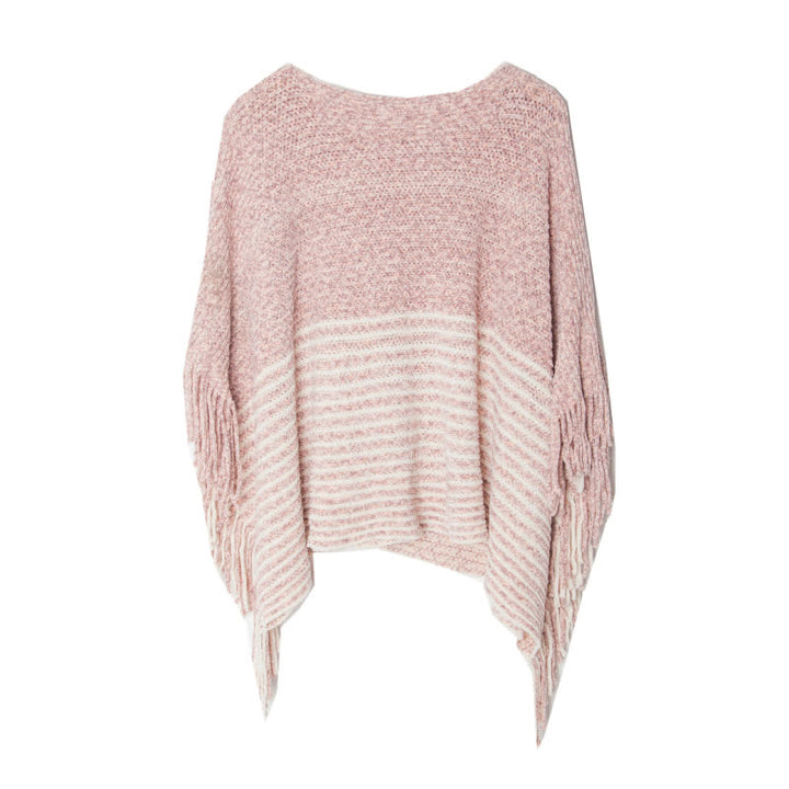 Châle en tricot rayé Olivenorma - Rose - image 7