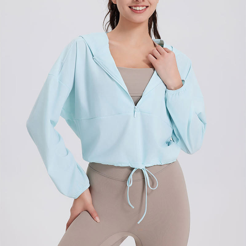 Sweats à capuche zippés et protection solaire Olivenorma pour femmes, hauts de sport, de yoga et d'entraînement - image 8