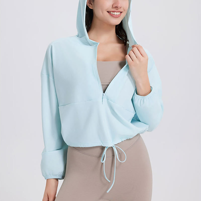 Sweats à capuche zippés et protection solaire Olivenorma pour femmes, hauts de sport, de yoga et d'entraînement - image 9