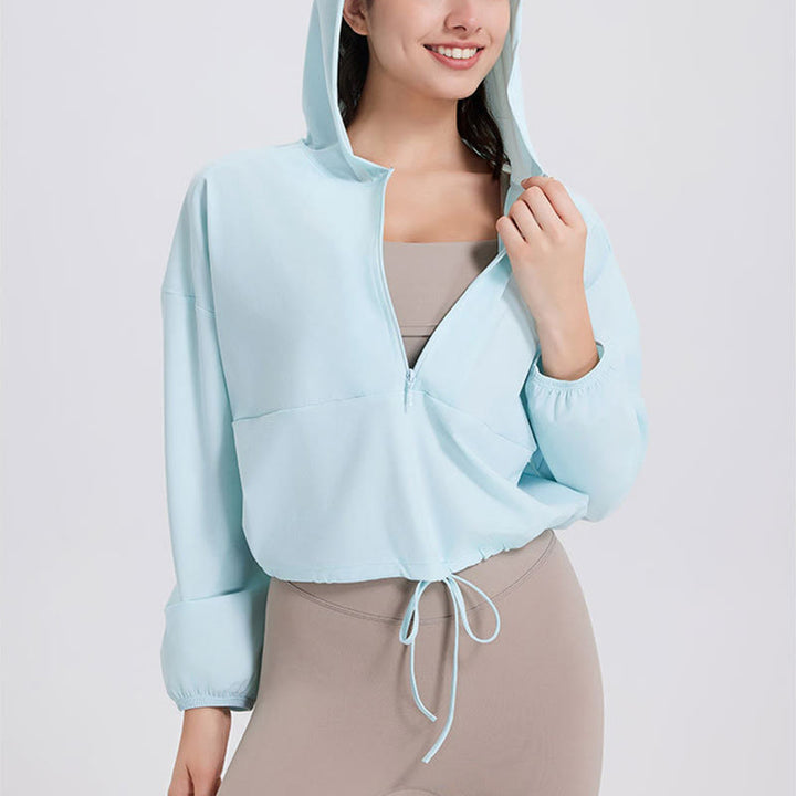 Sweats à capuche zippés et protection solaire Olivenorma pour femmes, hauts de sport, de yoga et d'entraînement - image 9