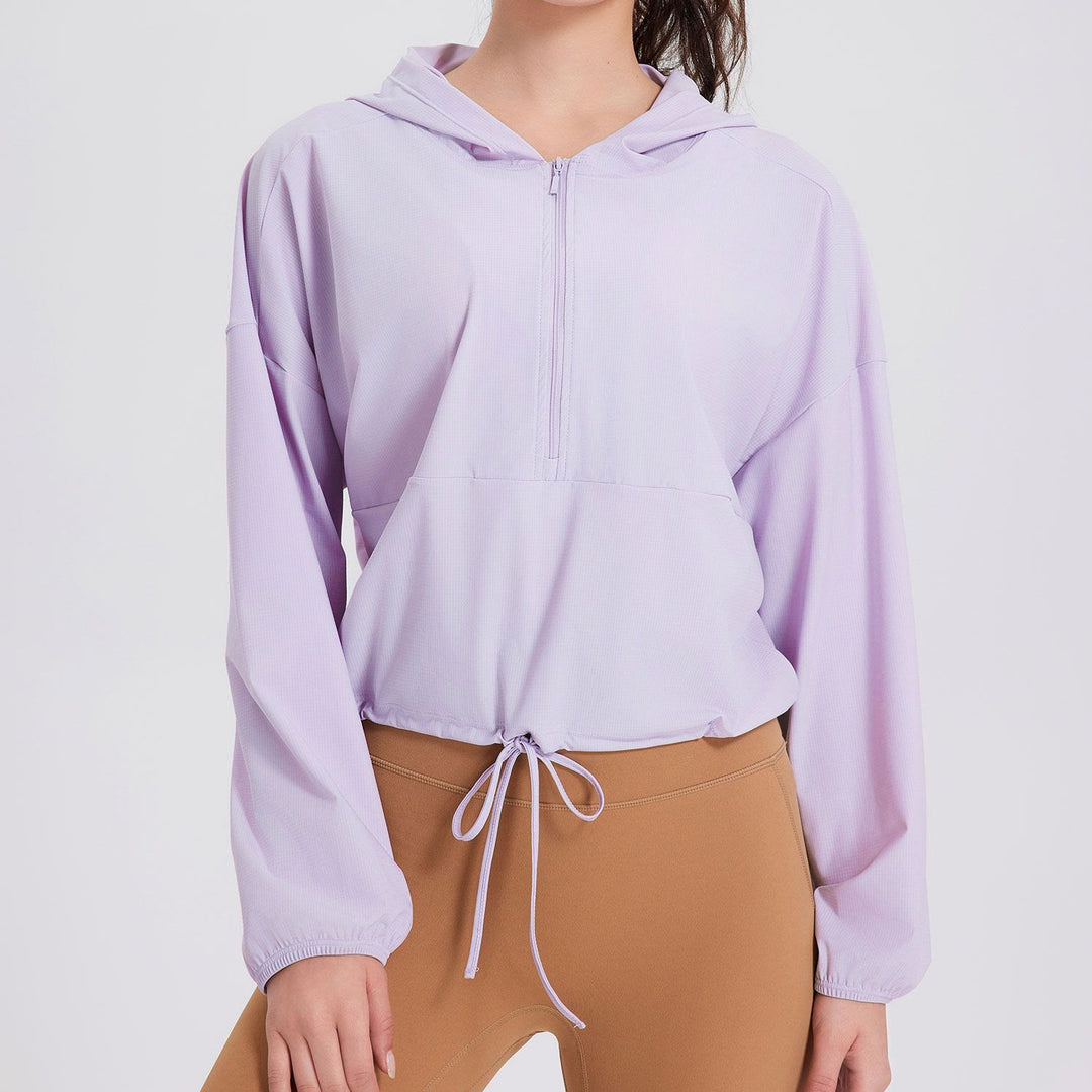 Sweats à capuche zippés et protection solaire Olivenorma pour femmes, hauts de sport, de yoga et d'entraînement - Violet - XL - image 15