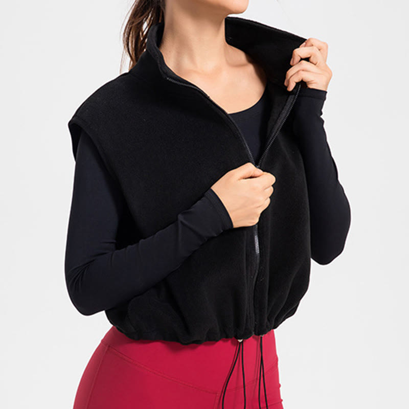 Olivenorma Veste de sport sans manches à fermeture éclair intégrale pour entraînement, yoga et sport - Noir - S - image 15