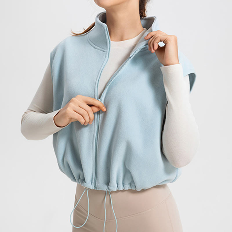 Olivenorma Veste de sport sans manches à fermeture éclair intégrale pour entraînement, yoga et sport - Bleu clair - L - image 0