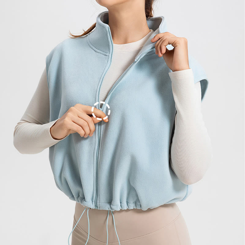 Olivenorma Veste de sport sans manches à fermeture éclair intégrale pour entraînement, yoga et sport - image 3