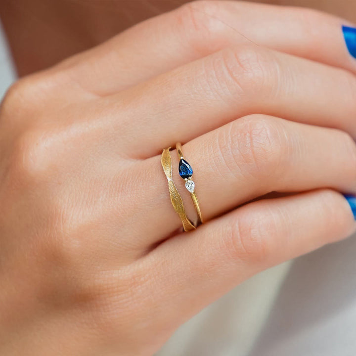 Bague en argent saphir sérénité Olivenorma « Blue Horizon » - image 2