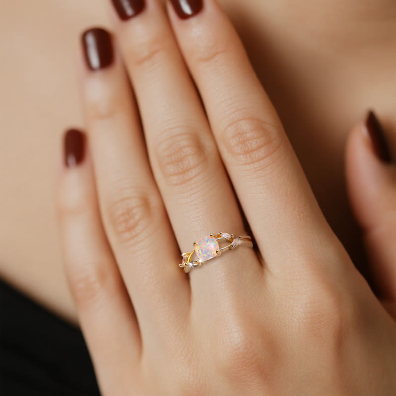 Bague vigne dorée en opale Helios Olivenorma - image 1