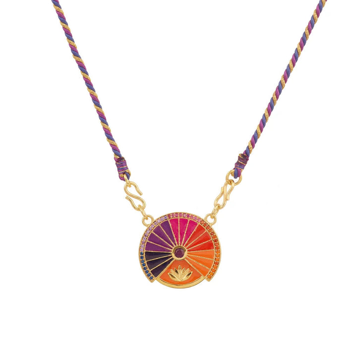 Collier porte-bonheur rotatif Olivenorma avec pendentif tribal en corde tressée - Lotus - image 6