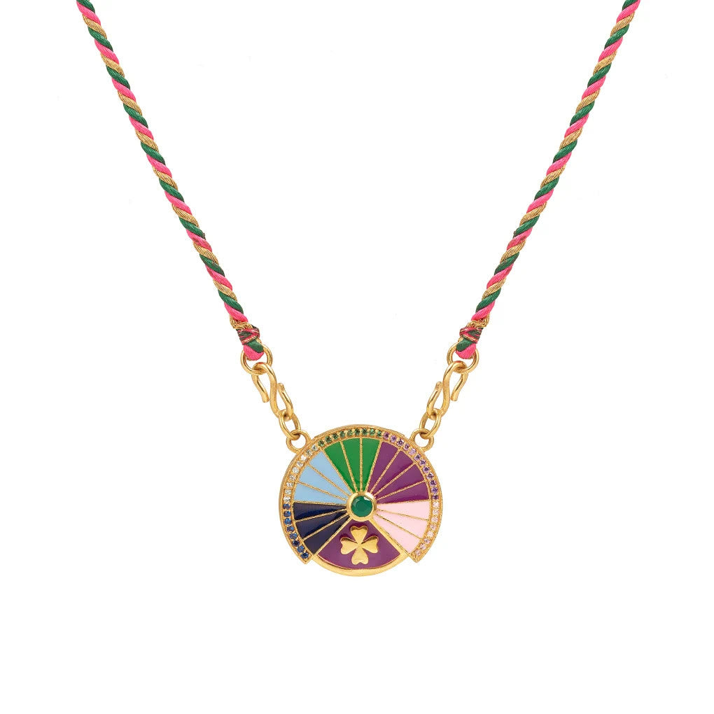 Collier porte-bonheur rotatif Olivenorma avec pendentif tribal en corde tressée - Trèfle - image 5
