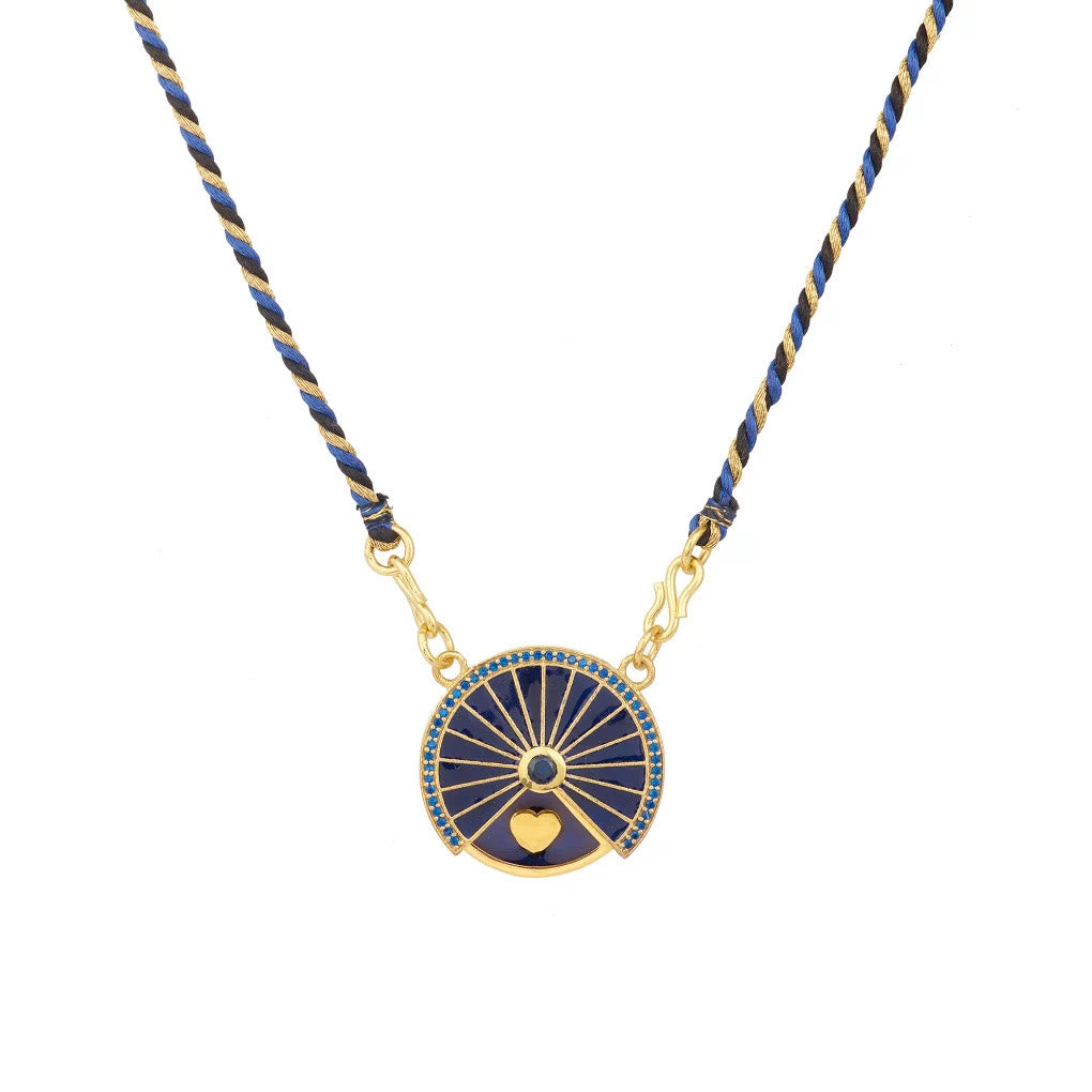 Collier porte-bonheur rotatif Olivenorma avec pendentif tribal en corde tressée - Cœur - image 4