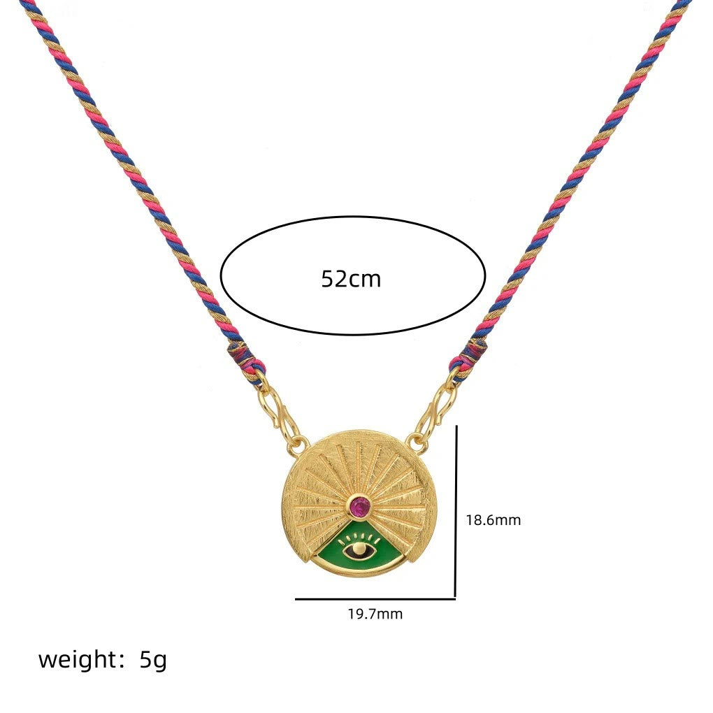 Collier porte-bonheur rotatif Olivenorma avec pendentif tribal en corde tressée - image 3