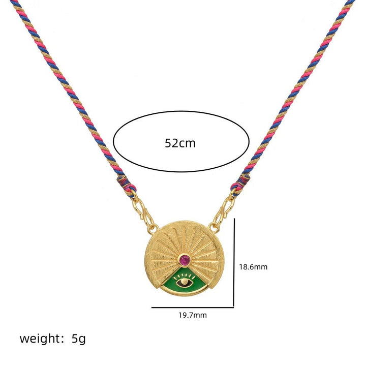 Collier porte-bonheur rotatif Olivenorma avec pendentif tribal en corde tressée - image 3