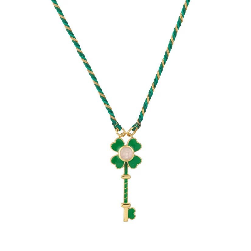 Collier en corde tressée avec breloque tribale Olivenorma , main de Hamsa et mauvais œil, pour tarot - Clé à oeillet verte - image 11