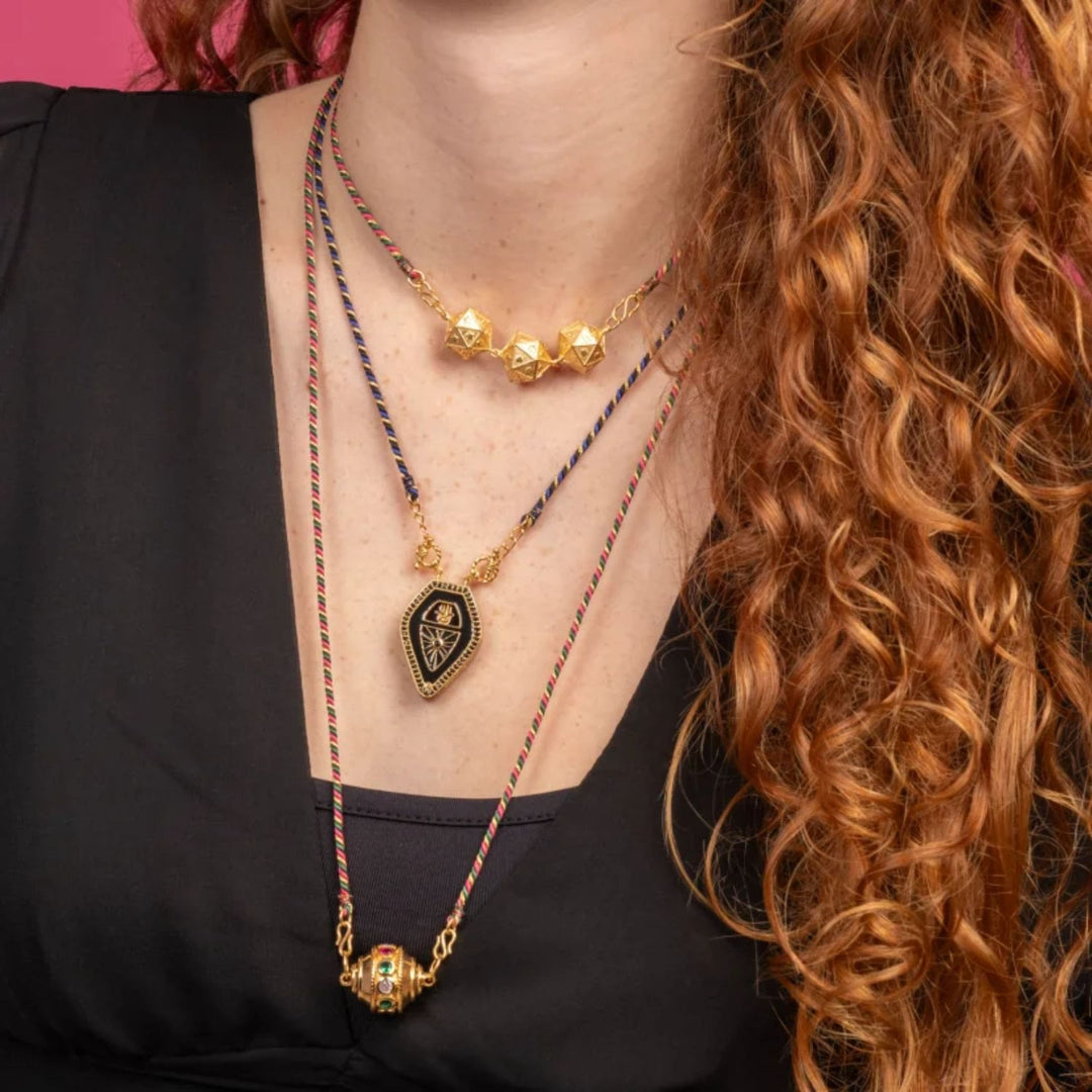 Collier en corde tressée avec breloque tribale Olivenorma , main de Hamsa et mauvais œil, pour tarot - image 2