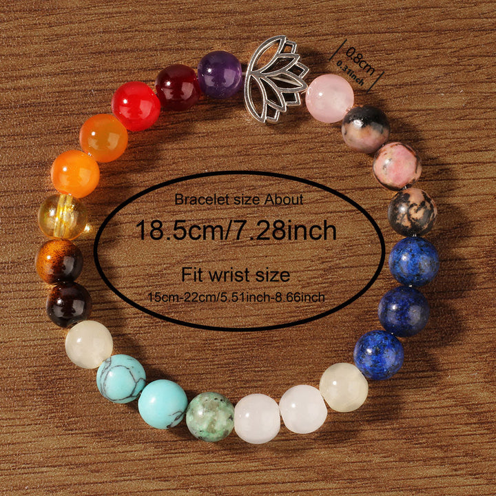 Bracelet de pierres précieuses de guérison Olivenorma 7 Chakra Lotus méditation - image 4