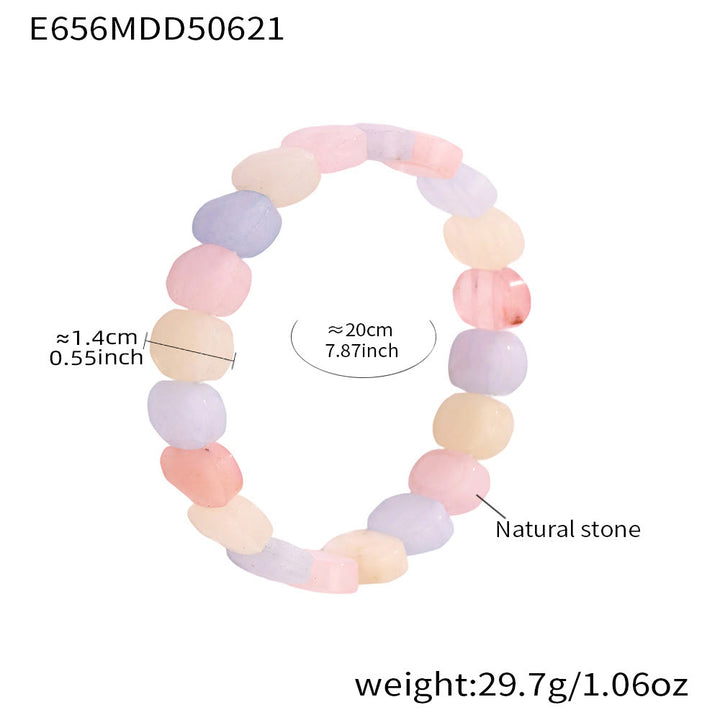 Bracelet extensible Olivenorma en pierres précieuses naturelles, perles ovales à facettes de 14 mm - Tourmaline colorée - image 11