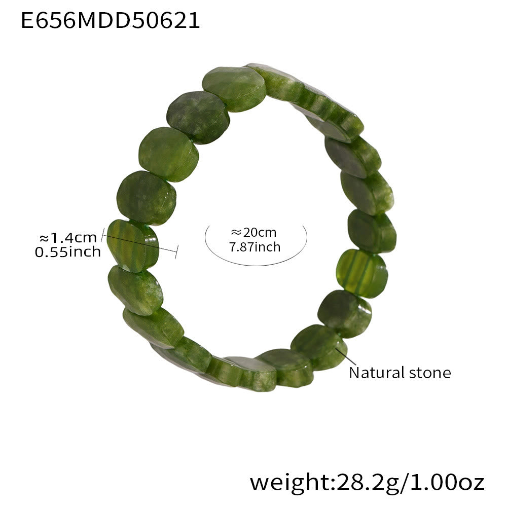 Bracelet extensible Olivenorma en pierres précieuses naturelles, perles ovales à facettes de 14 mm - image 5