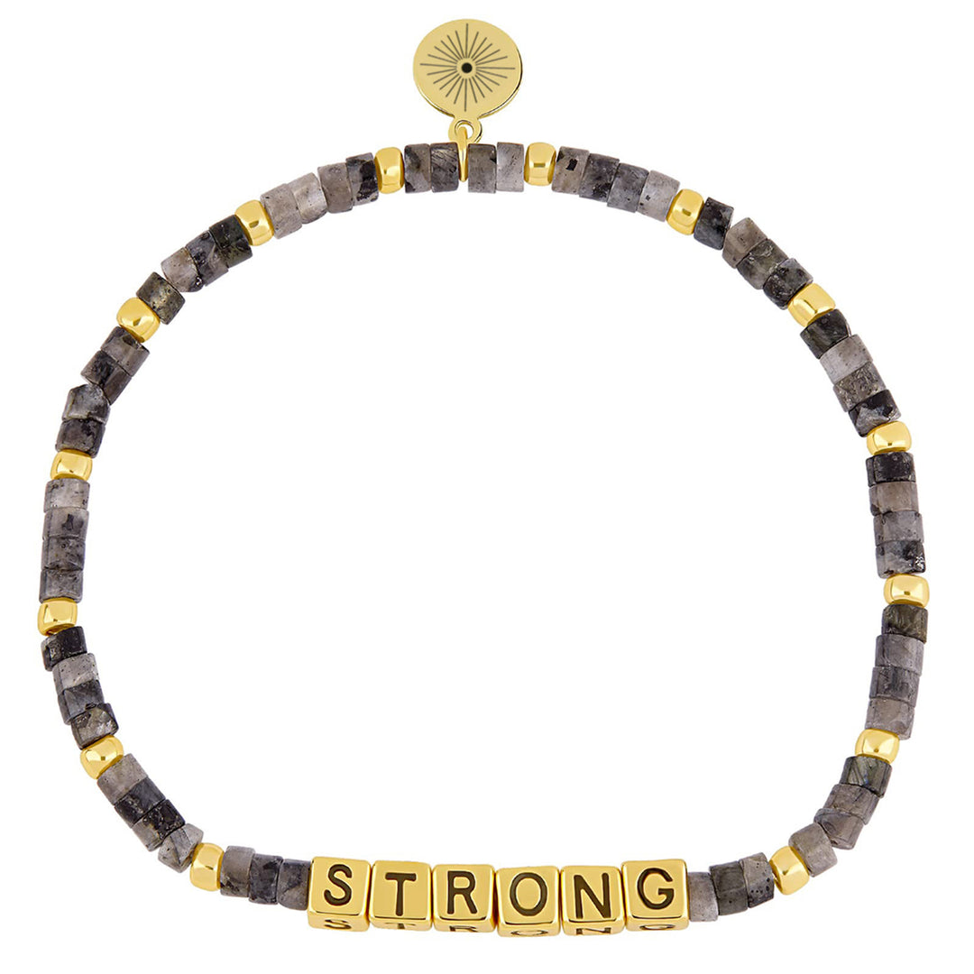 Bracelet Olivenorma GIRL POWER avec lettres et mots significatifs, perles et pierres précieuses - FORT (Labradorite) - image 16