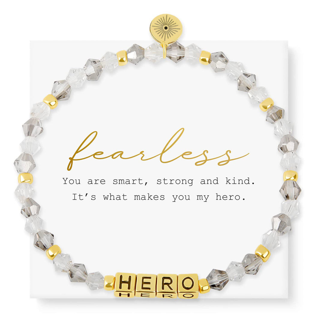 Bracelet Olivenorma GIRL POWER avec lettres et mots significatifs, perles et pierres précieuses - HÉROS (Cristal Clair) - image 13