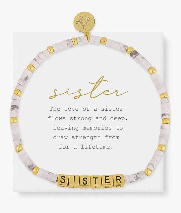 Bracelet Olivenorma GIRL POWER avec lettres et mots significatifs, perles et pierres précieuses - SŒUR (Howlite) - image 15