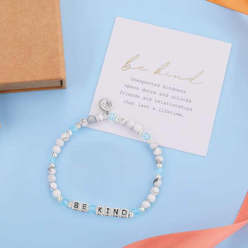 Bracelet Olivenorma GIRL POWER avec lettres et mots significatifs, perles et pierres précieuses - image 3