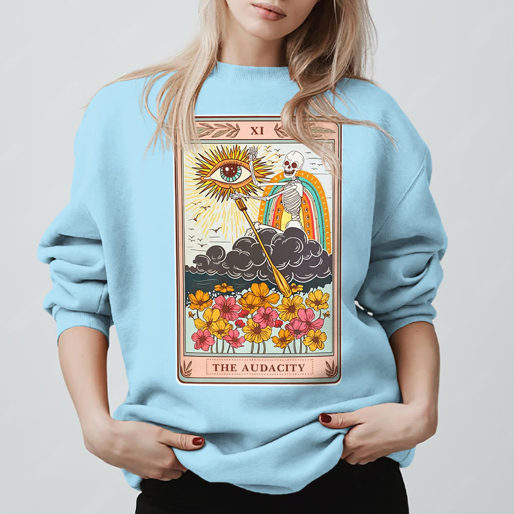 Sweat-shirt ras du cou unisexe Olivenorma THE AUDACITY Skull Tarot Card - Bleu - 2XL - image 15