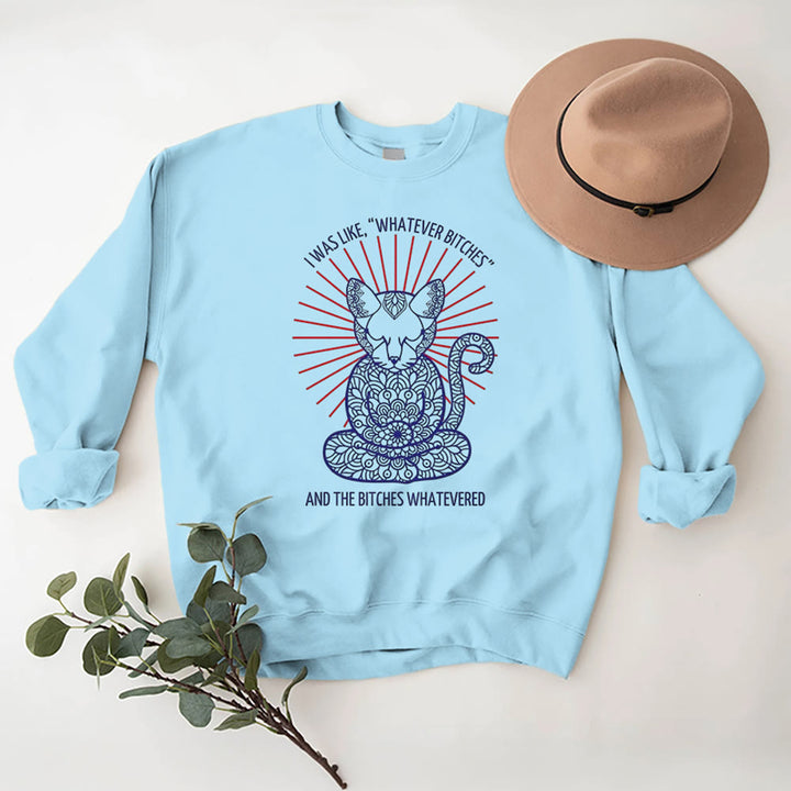Sweat-shirt ras du cou à manches longues et inspiration méditation Olivenorma WHATEVER BIT*HES - image 16