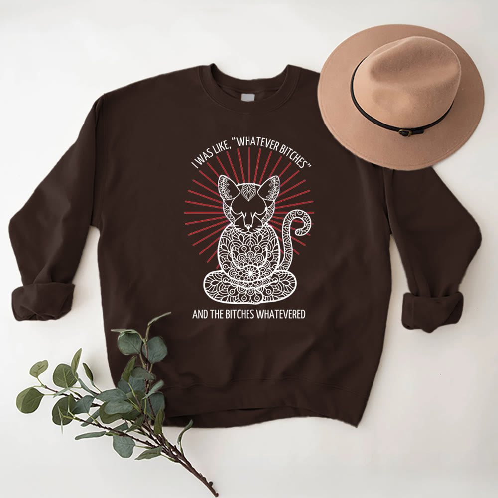 Sweat-shirt ras du cou à manches longues et inspiration méditation Olivenorma WHATEVER BIT*HES - Brun - 2XL - image 9