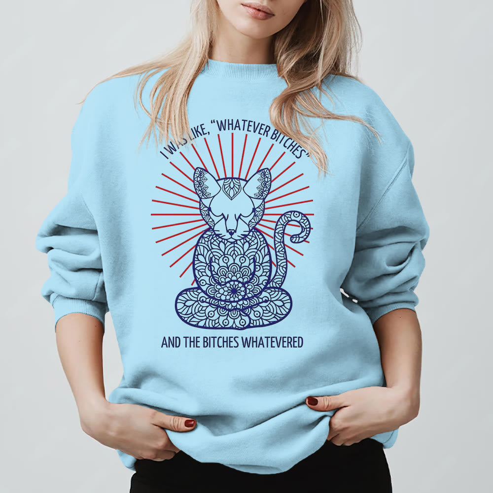 Sweat-shirt ras du cou à manches longues et inspiration méditation Olivenorma WHATEVER BIT*HES - Bleu - 2XL - image 15