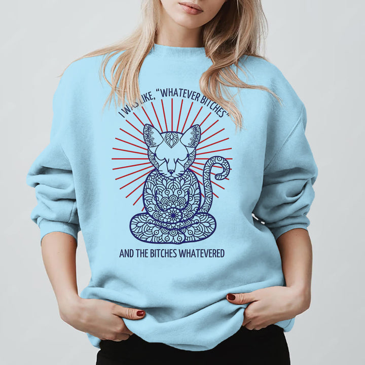 Sweat-shirt ras du cou à manches longues et inspiration méditation Olivenorma WHATEVER BIT*HES - Bleu - 2XL - image 15