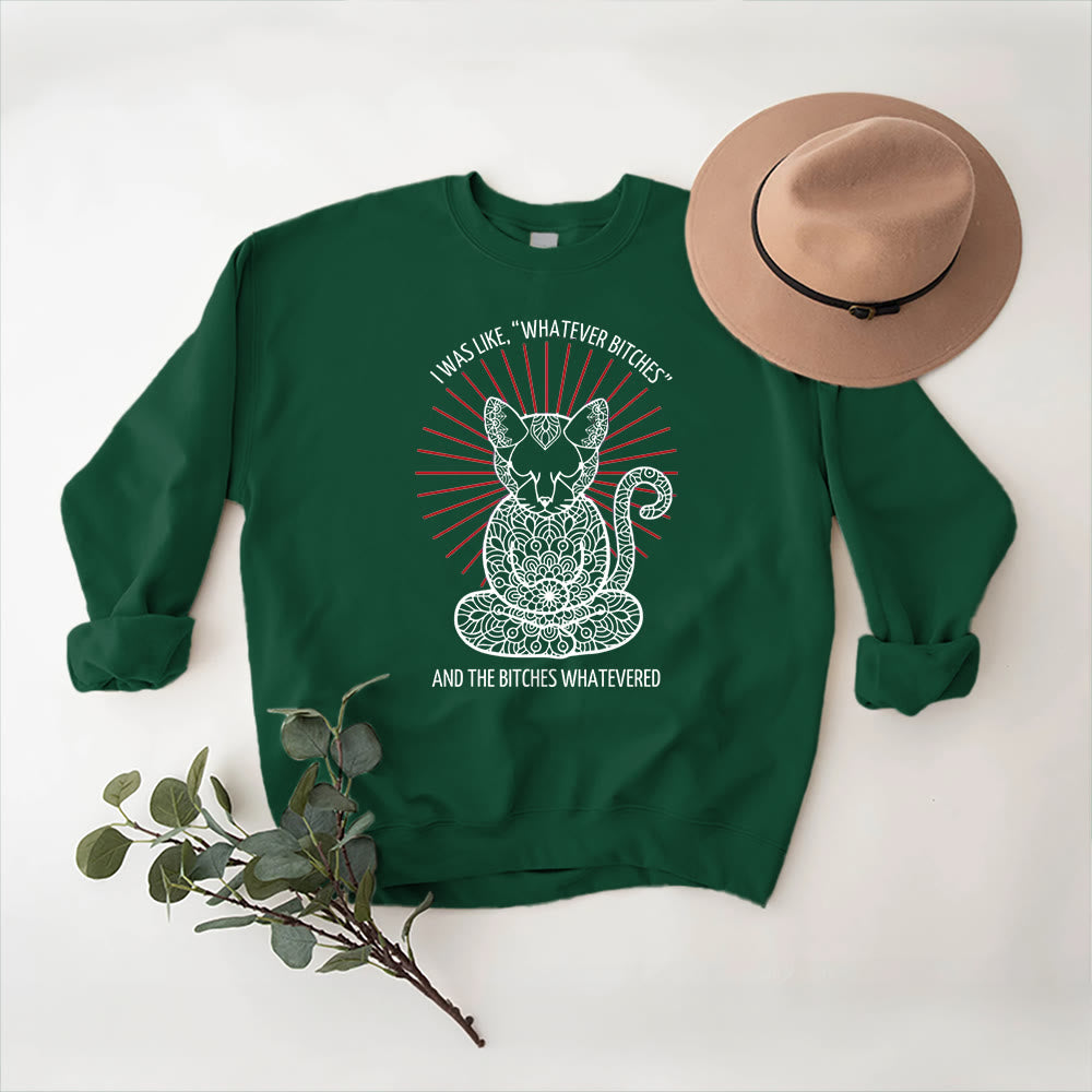 Sweat-shirt ras du cou à manches longues et inspiration méditation Olivenorma WHATEVER BIT*HES - Vert - 2XL - image 13