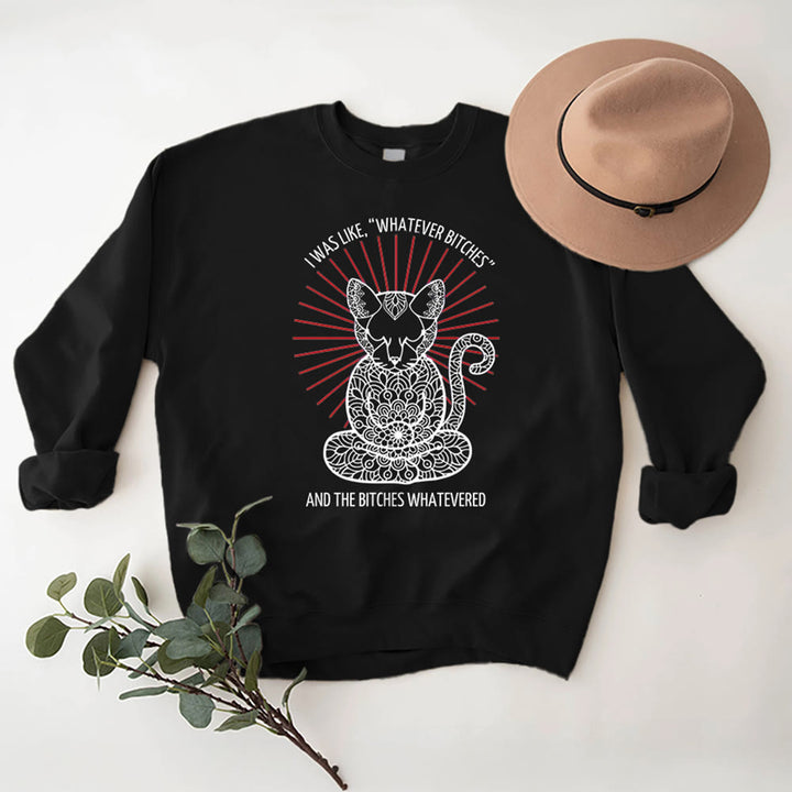 Sweat-shirt ras du cou à manches longues et inspiration méditation Olivenorma WHATEVER BIT*HES - image 6