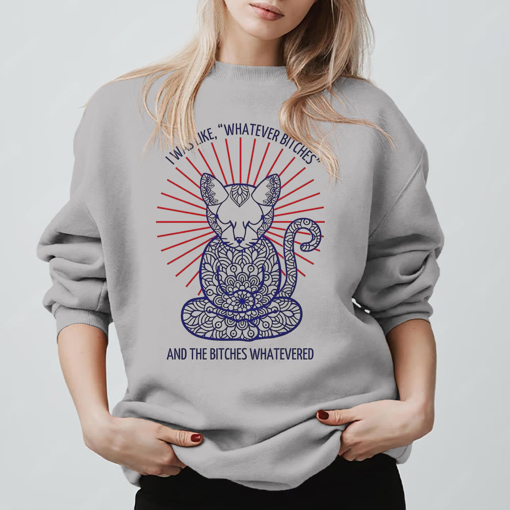 Sweat-shirt ras du cou à manches longues et inspiration méditation Olivenorma WHATEVER BIT*HES - Gris - 2XL - image 7