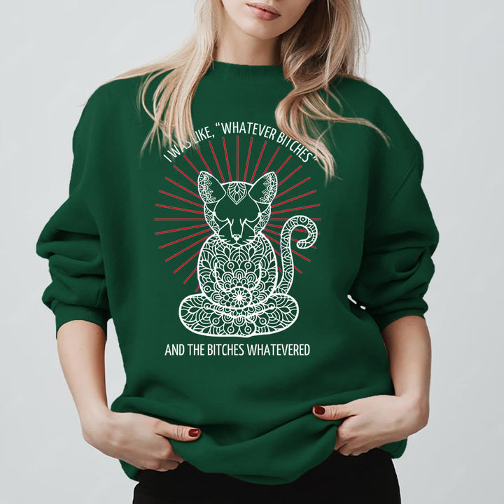 Sweat-shirt ras du cou à manches longues et inspiration méditation Olivenorma WHATEVER BIT*HES - Vert - 2XL - image 13
